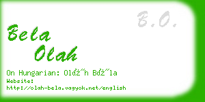 bela olah business card